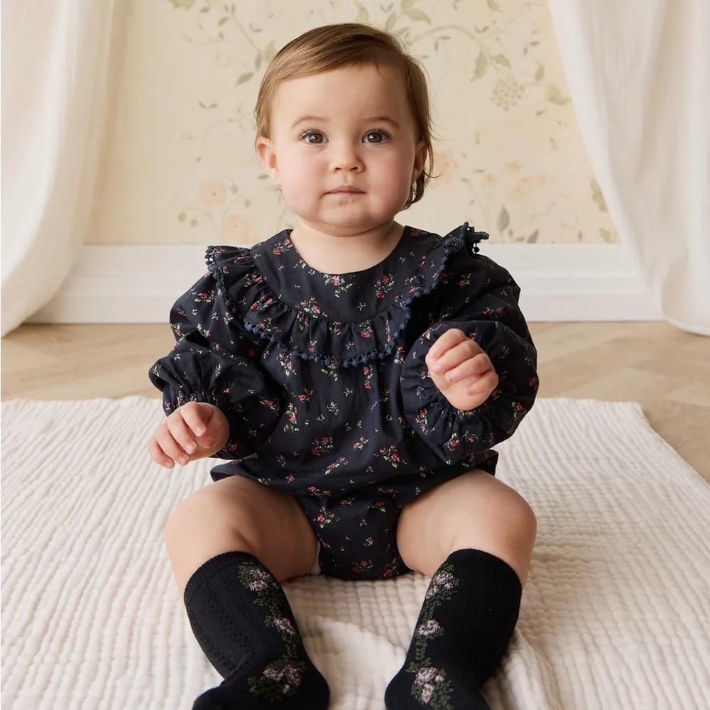 Jamie Kay Organic Cotton Malia Playsuit - Bianca Noir 6-12m - Picture 3 of 5